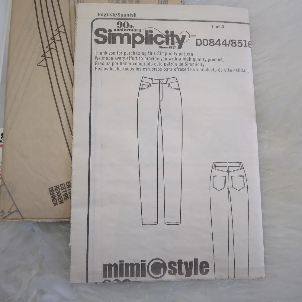 SIMPLICITY D0844 Sz 6-14 MimiG Style Skinny Jeans In Aversge Slim And Curvy Fit